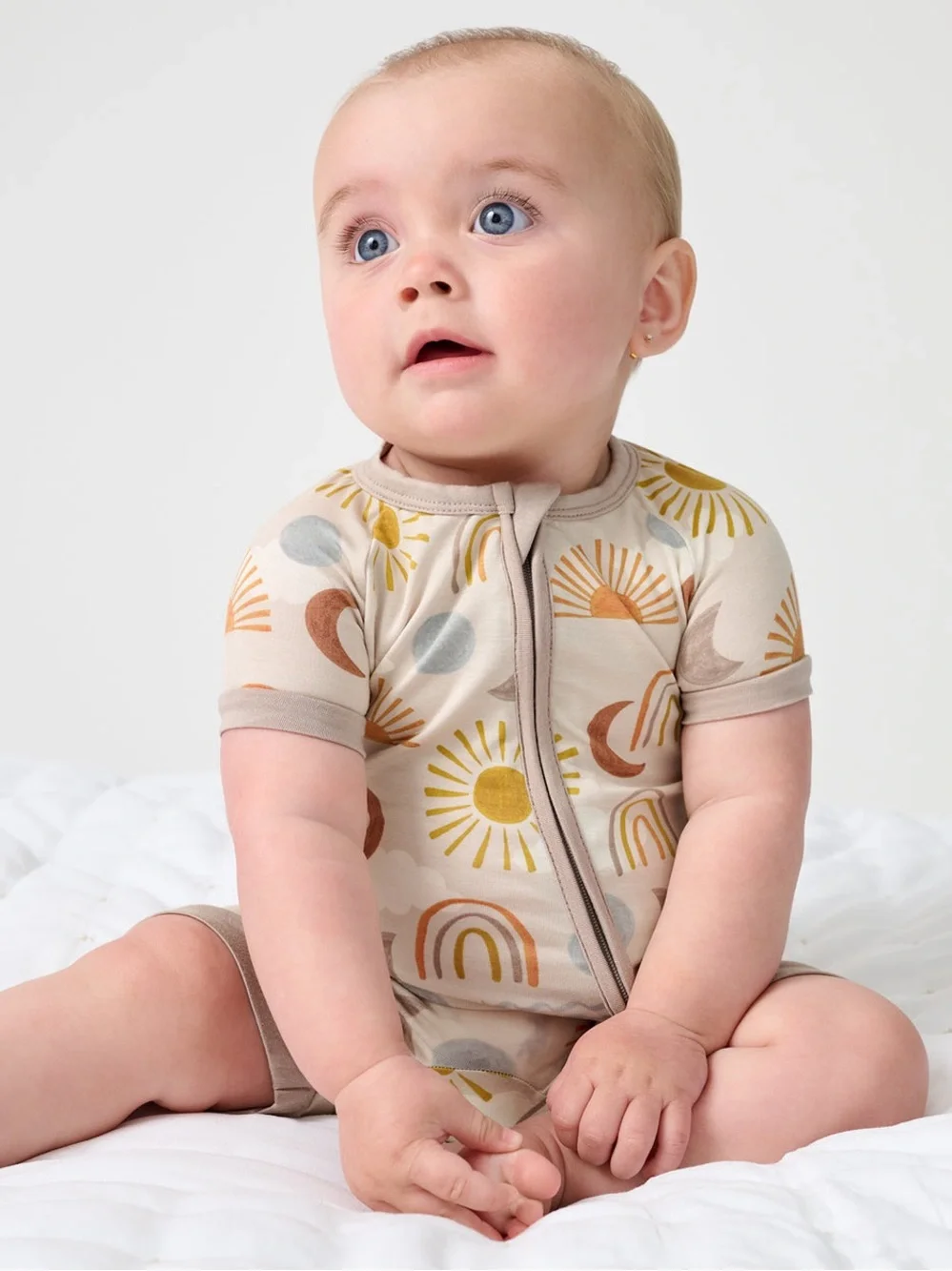 🌙🤎 Little Sleepies Desert Sunrise Shorty Zippy – Size 12/18 Months | EC 🤎🌙